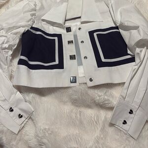 Stylish White and Black Women's Top